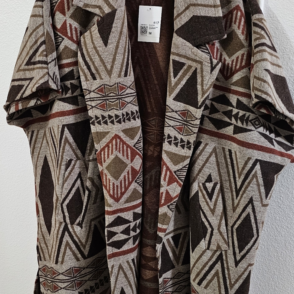 Aztec kimono style coat